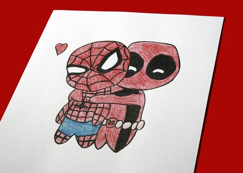 Deadpool crayon draw - crayon,